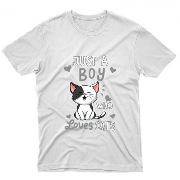Just a Boy Who Love Cats Unisex Póló