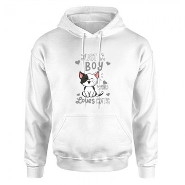 Just a Boy Who Love Cats Unisex Kapucnis Pulcsi