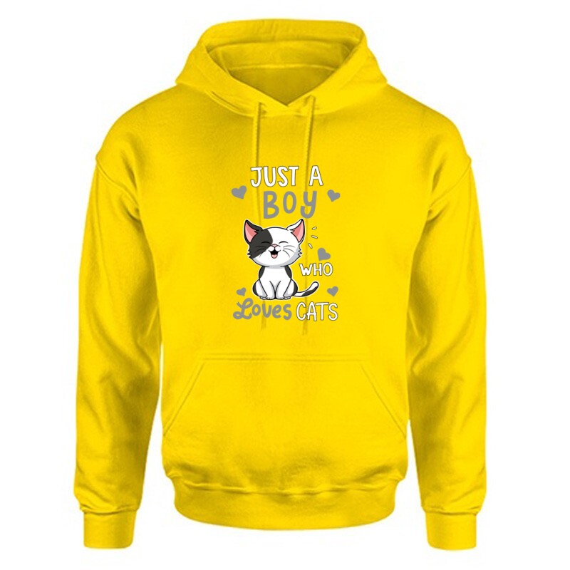 Just a Boy Who Love Cats Unisex Kapucnis Pulcsi