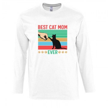 Best cat mom ever Hosszú Ujjú Póló