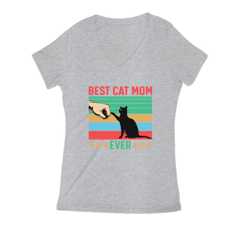 Best cat mom ever Női V Kivágott póló