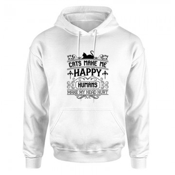 Cats make me Unisex Kapucnis Pulcsi