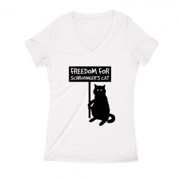 Freedom for Schrodinger’s Cat Női V Kivágott póló