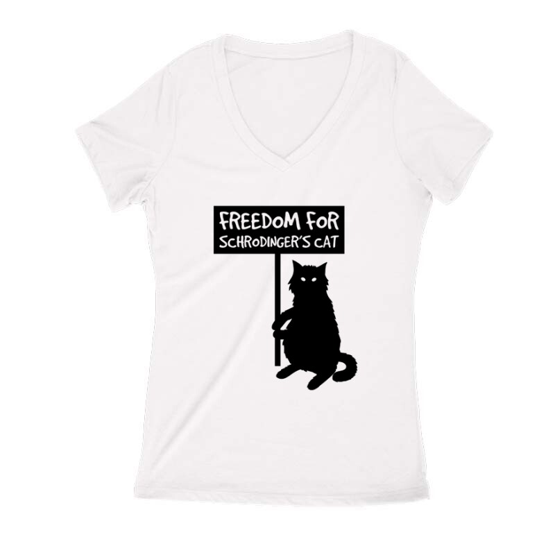 Freedom for Schrodinger’s Cat Női V Kivágott póló