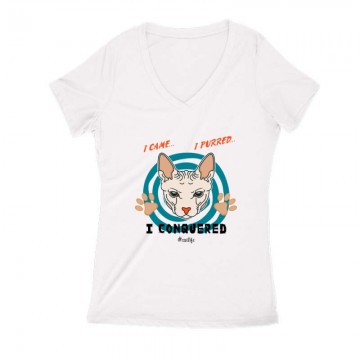 I conquered Női V Kivágott póló