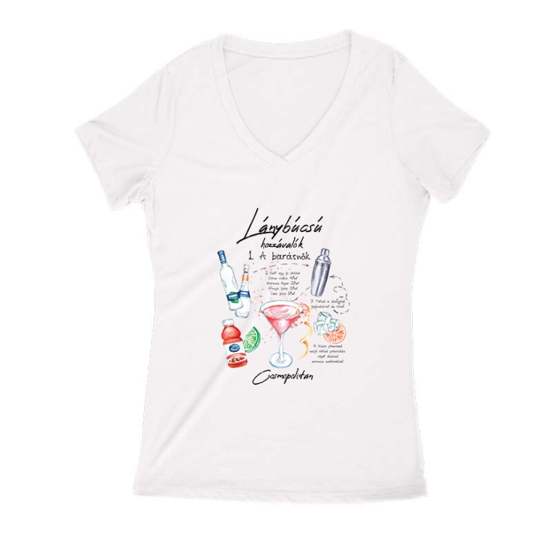 Lánybúcsú-Cosmopolitan Női V Kivágott póló