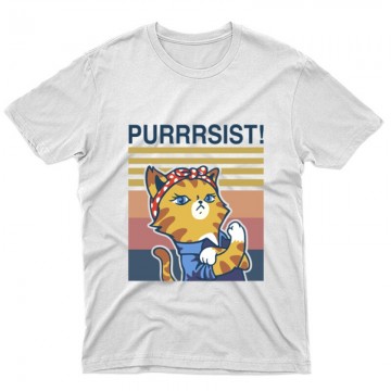 Purrrsist! retro Unisex Póló