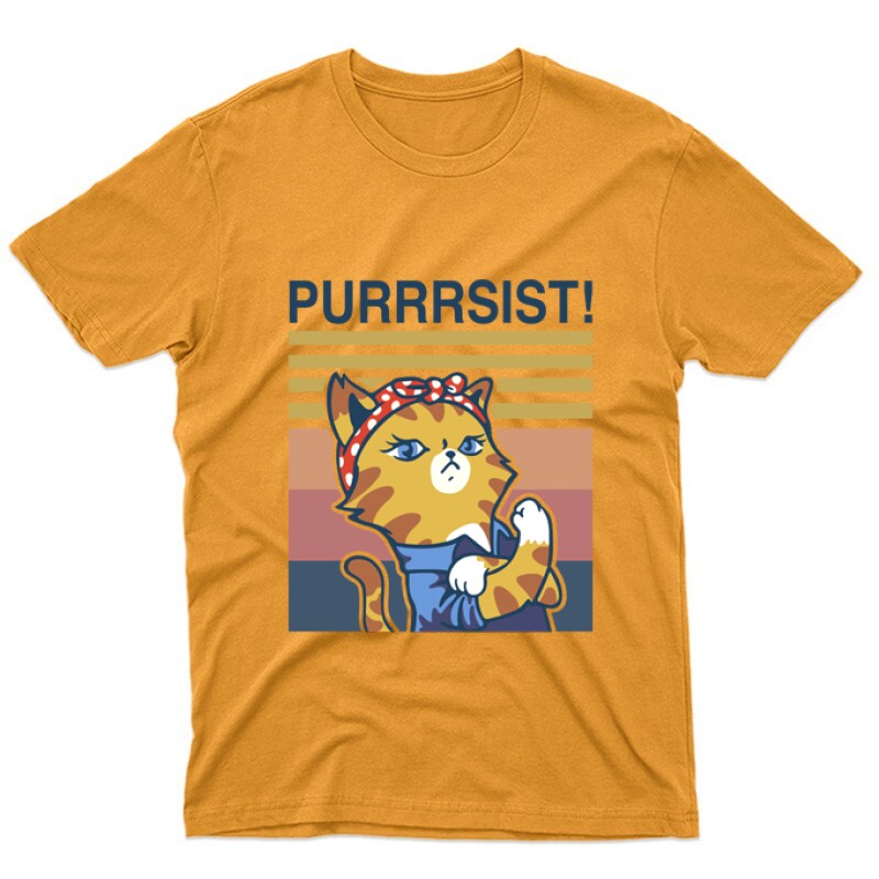 Purrrsist! retro Unisex Póló