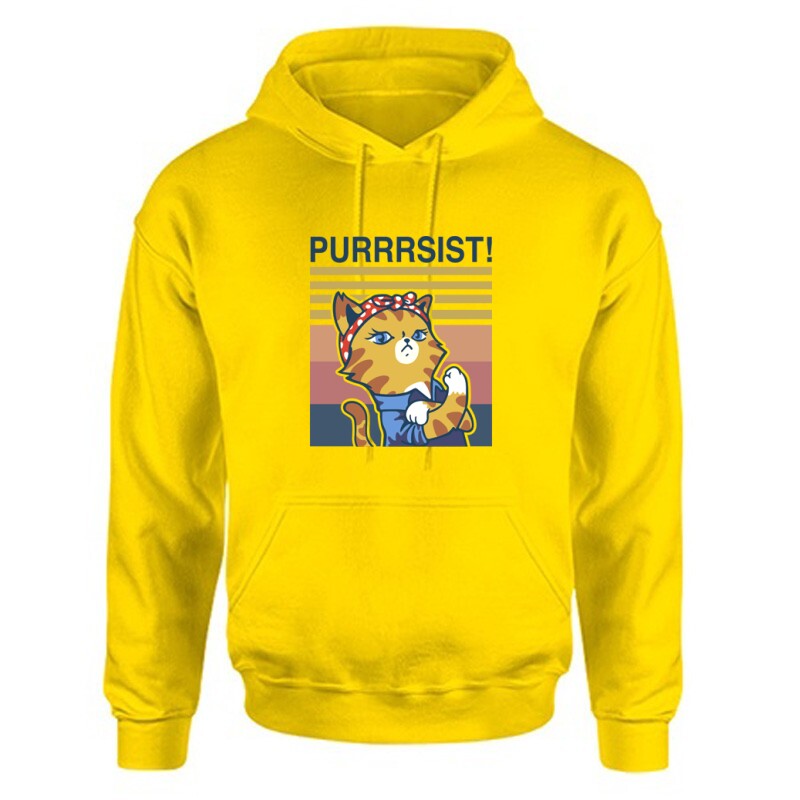 Purrrsist! retro Unisex Kapucnis Pulcsi