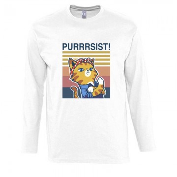 Purrrsist! retro Hosszú Ujjú Póló