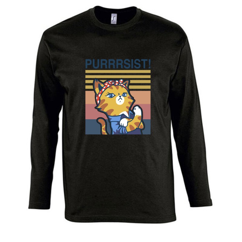 Purrrsist! retro Hosszú Ujjú Póló