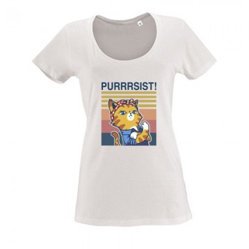 Purrrsist! retro Női O Nyakú Póló