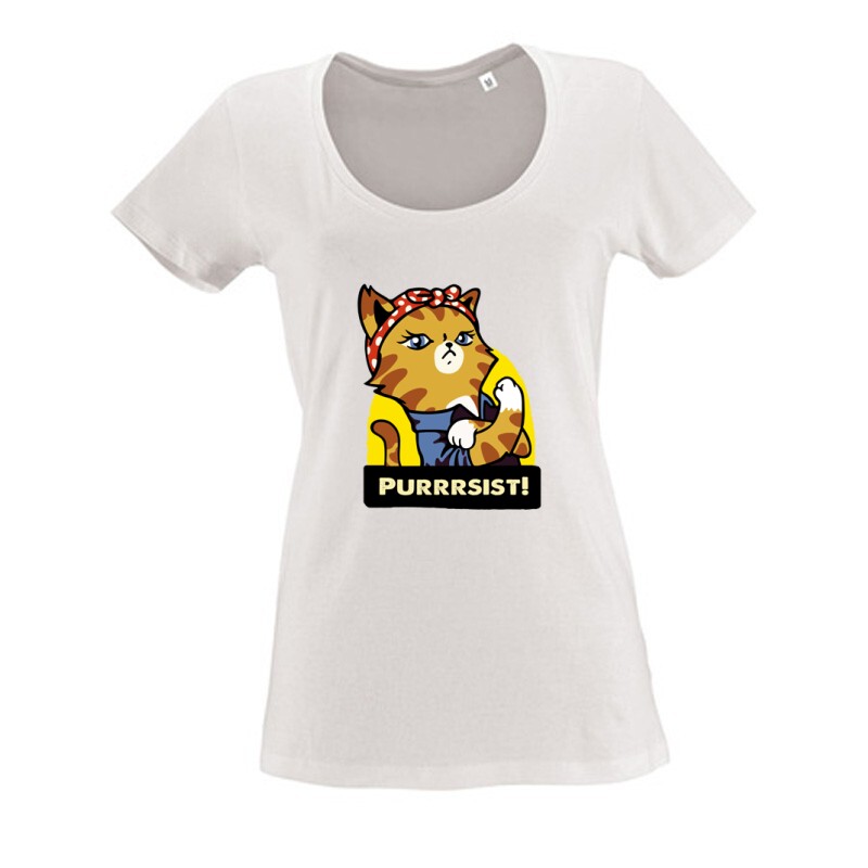 Purrrsist! Női O Nyakú Póló