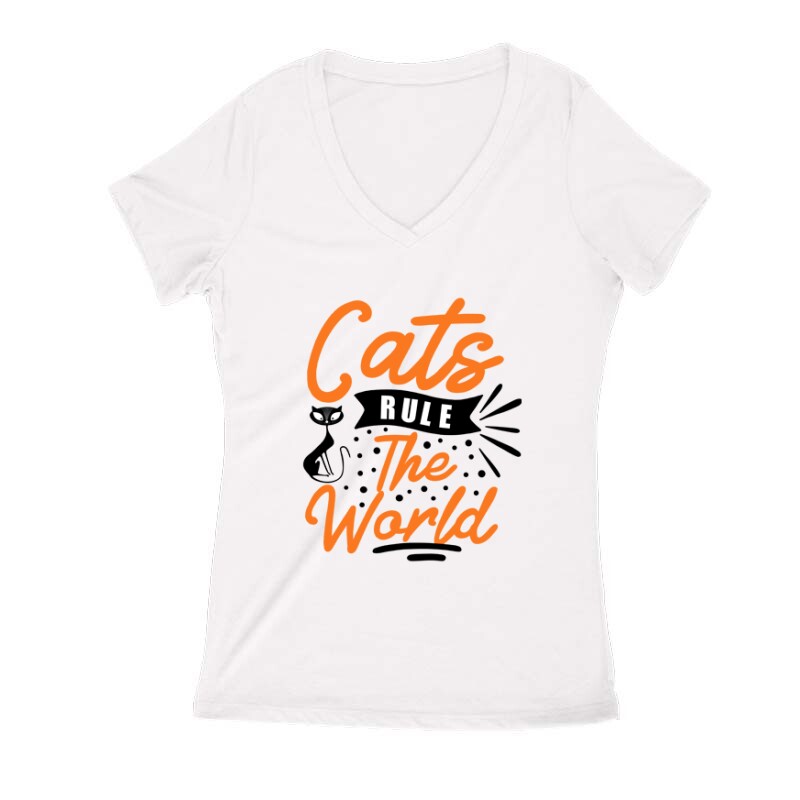 Cats rule Női V Kivágott póló