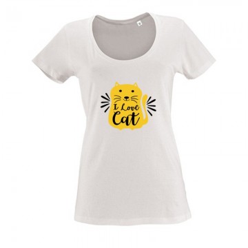 I love cat Női O Nyakú Póló