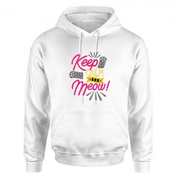 Keep Calm and Meow Unisex Kapucnis Pulcsi