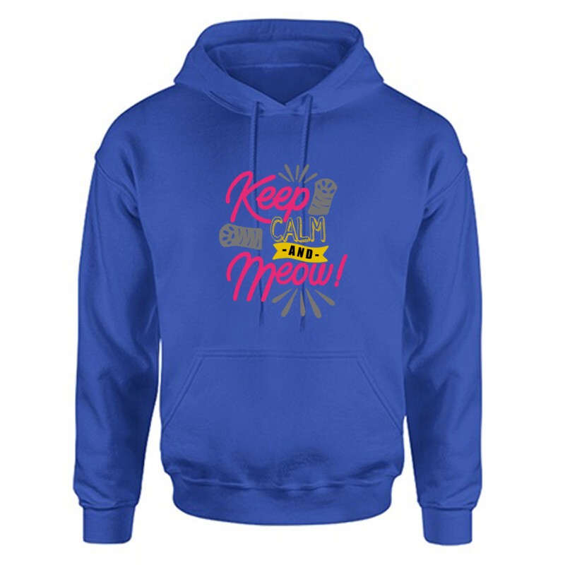 Keep Calm and Meow Unisex Kapucnis Pulcsi