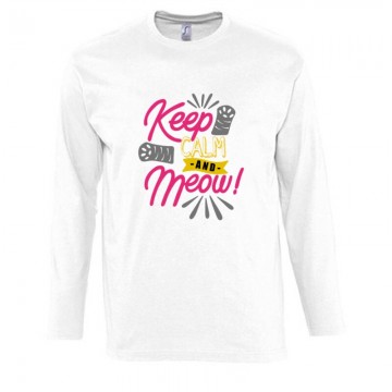 Keep Calm and Meow Hosszú Ujjú Póló