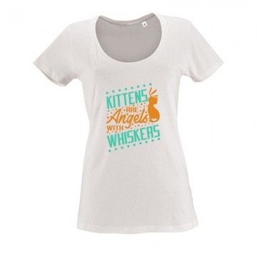 Kittens are Angels Női O Nyakú Póló