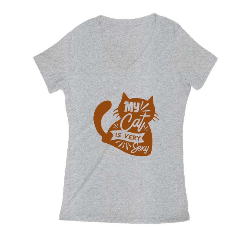 My cat is very sexy Női V Kivágott póló