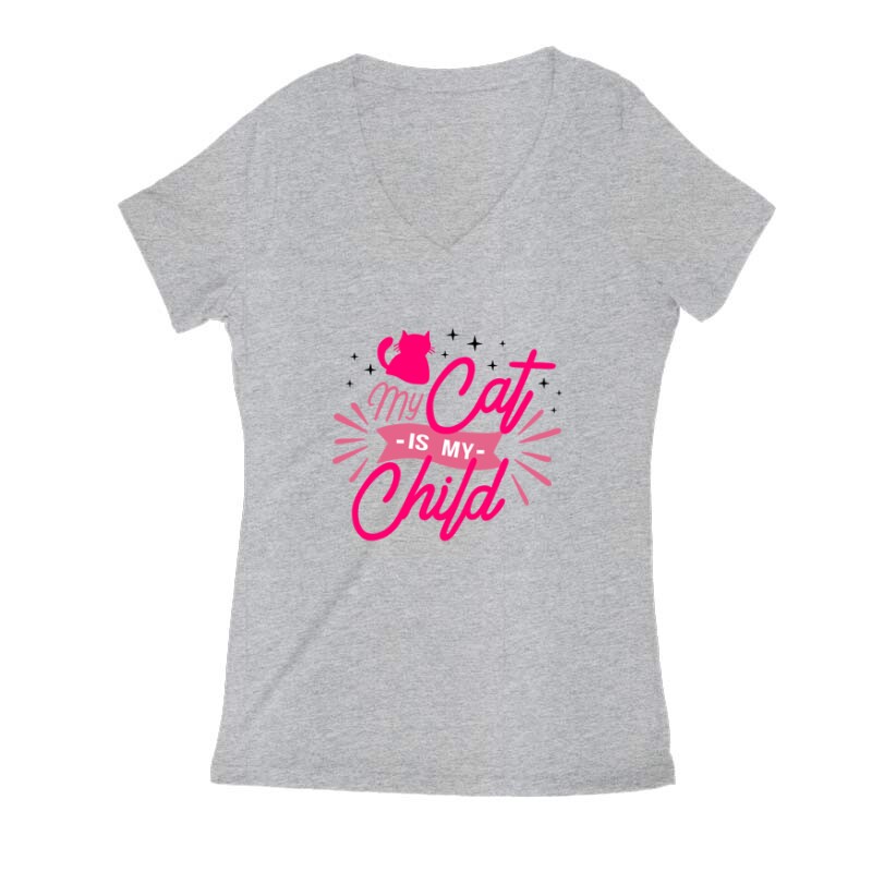 My cat is my child Női V Kivágott póló