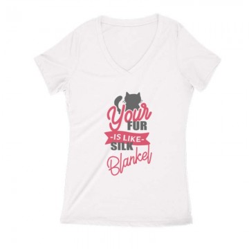 Your fur is like silk blankel Női V Kivágott póló