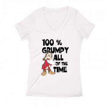 100% Grumpy Női V Kivágott póló