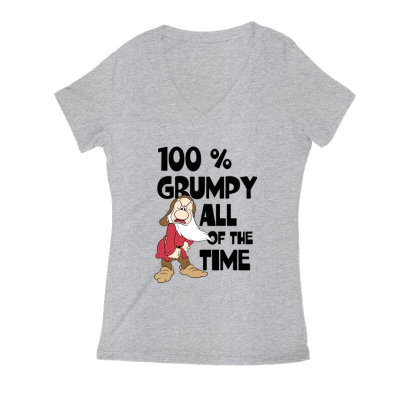 100% Grumpy Női V Kivágott póló