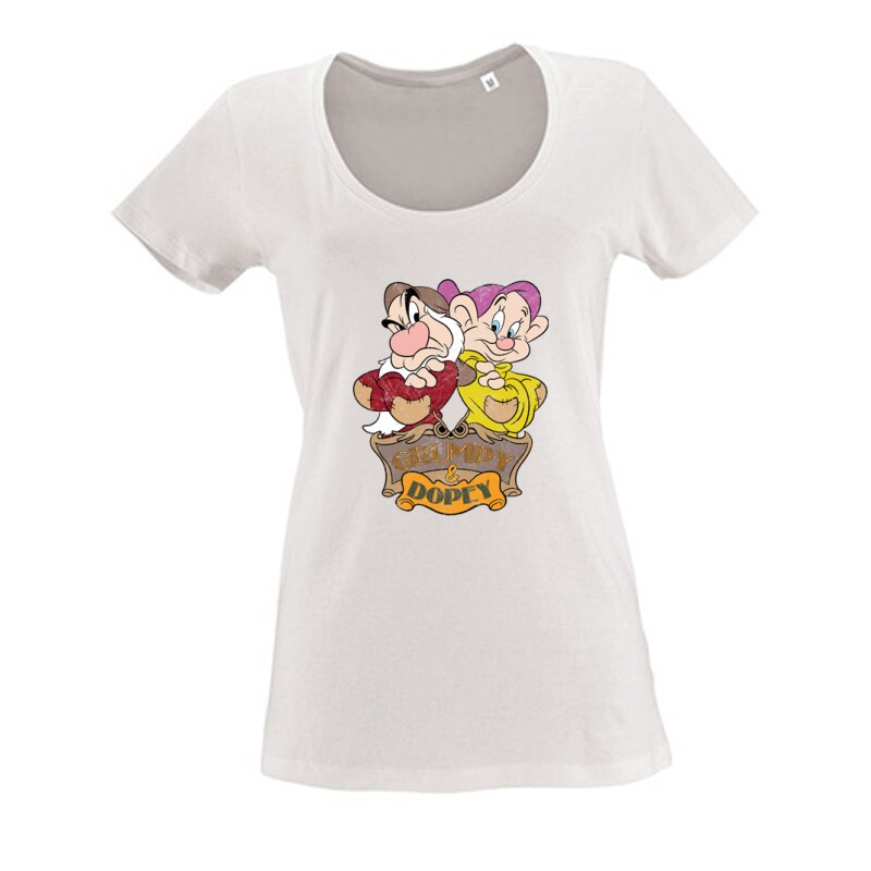Grumpy & Dopey Női O Nyakú Póló