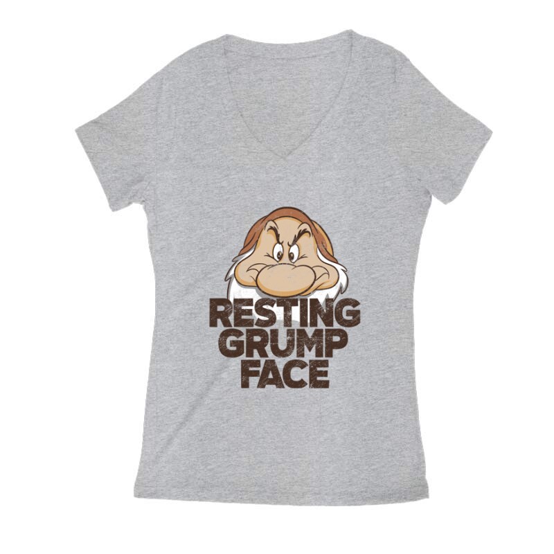Resting  Grumpy Face Női V Kivágott póló