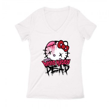 Hello Kitty Dead Női V Kivágott póló