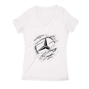 Mercedes Tépett Női V Kivágott póló