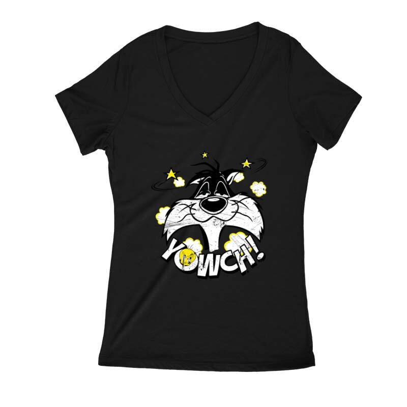 Sylvester yowch Női V Kivágott póló