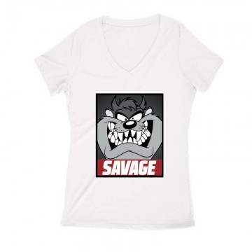 Taz retro Női V Kivágott póló