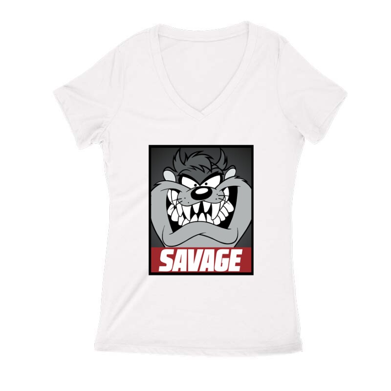 Taz retro Női V Kivágott póló