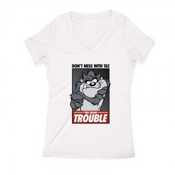 This means trouble Női V Kivágott póló