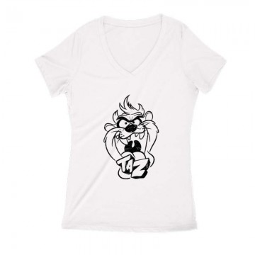 Taz retro Női V Kivágott póló