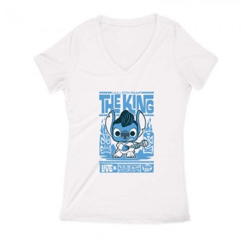 Elvis stitch Női V Kivágott póló