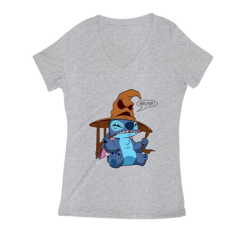 Hufflepuff stitch Női V Kivágott póló