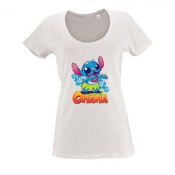 Ohana Stitch Női O Nyakú Póló