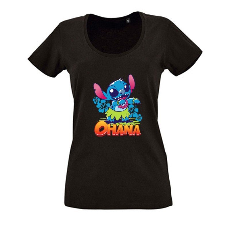 Ohana Stitch Női O Nyakú Póló