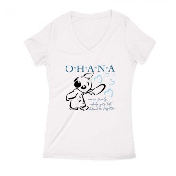 Ohana Stitch 2 Női V Kivágott póló