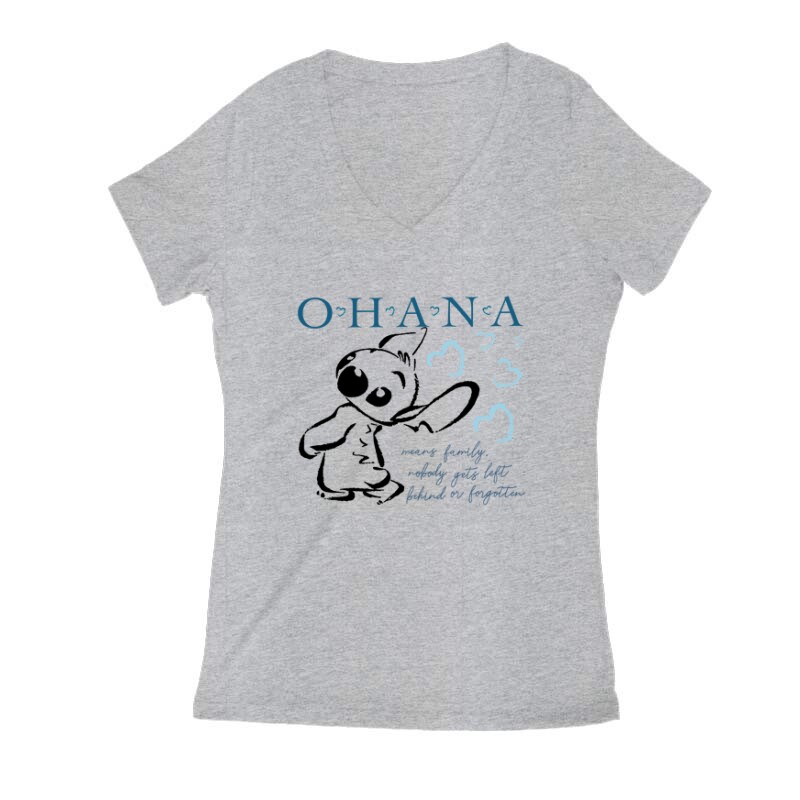 Ohana Stitch 2 Női V Kivágott póló