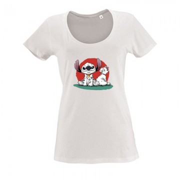 101 Stitch Női O Nyakú Póló