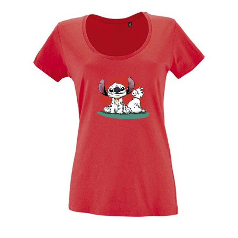 101 Stitch Női O Nyakú Póló