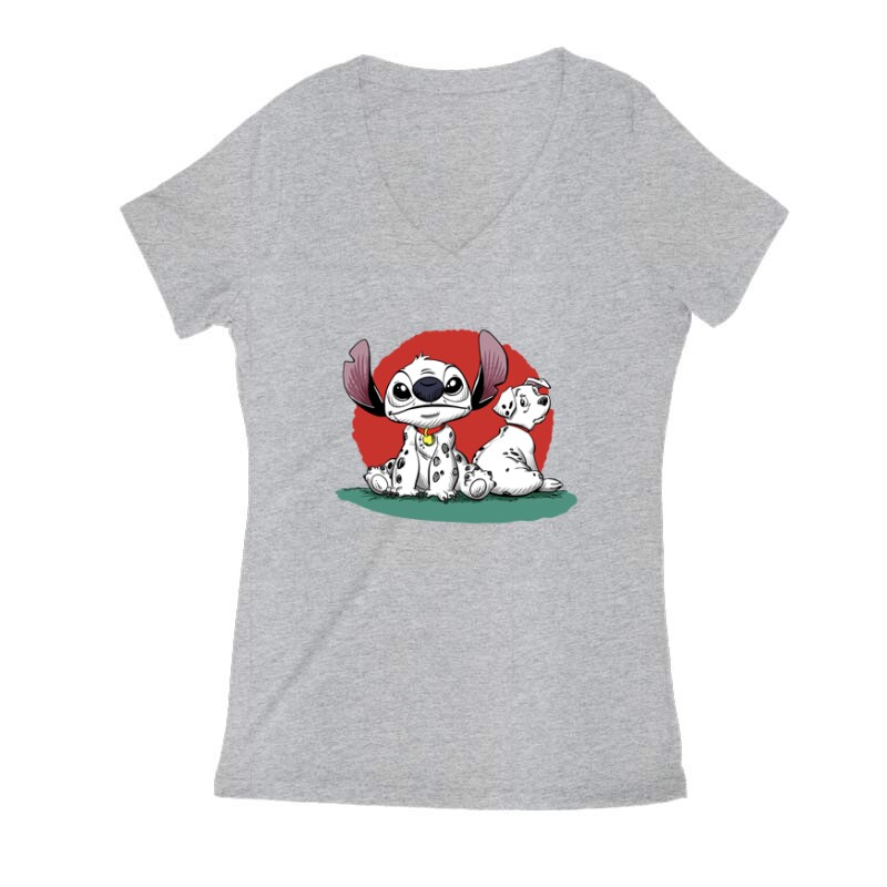 101 Stitch Női V Kivágott póló