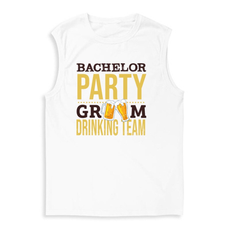 Bachelor Party Groom Drinking Team Férfi Trikó