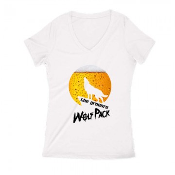 Groom's Wolf Pack Női V Kivágott póló