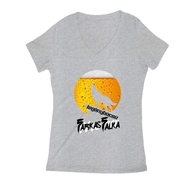Legénybúcsú Farkasfalka Női V Kivágott póló