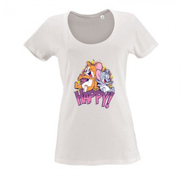 Tom & Jerry Happy Női O Nyakú Póló